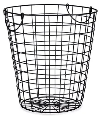 Produktbild von Drahtkorb/Waschkorb - Metall - schwarz - 30 x 30 cm