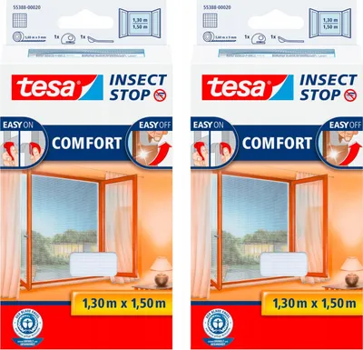 Image de tesa Comfort Moustiquaire pour fenêtre 1,3x1,5m blanc x 2