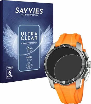 Produktbild von 6x Für Festina Connected D (44 mm) Schutzfolie Savvies Displayschutz Display Schutz Folie Klar Transparent