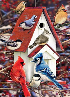 Productafbeelding van Puzzel 500: Winterhuisje voor vogels, artikelnummer 112652