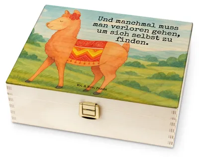 Produktbild von Mr. & Mrs. Panda Teebeutel Aufbewahrung Alpaka Stolz Design - Weiß - Geschenk, Teedose, Tee Box, Lama, Aufbewahrungsbox für, Teekiste, Paare