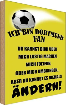 Produktbild von vianmo Holzschild 18x12 cm ich bin Dortmund Fan Fussball Sport Hobby