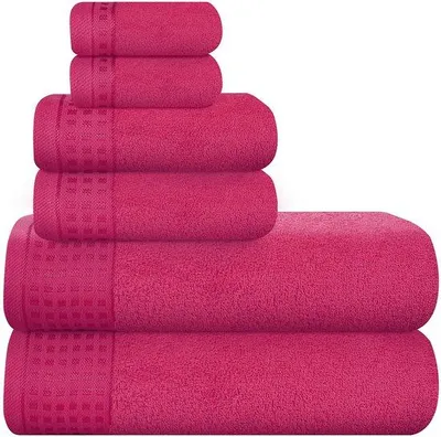 Immagine prodotto di Set di asciugamani Ibenzoa®, estremamente morbidi, composto da 6 pezzi, 100% cotone: 2 asciugamani da bagno 70x140 cm, 2 asciugamani 40x60 cm, 2 spugne 30x30 cm