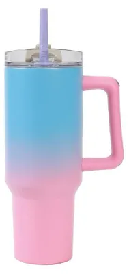 Productafbeelding van Tumbler-thermosfles 1,2 liter - Met handvat en rietje, ideaal voor onderweg