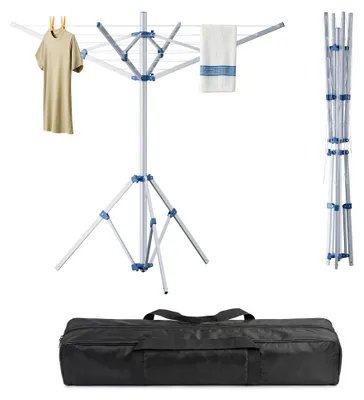 Wäschetrockner 16 m Leine, 4 Arme, Alu, 155 cm, klappbar