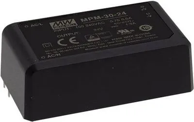Productafbeelding van MEAN WELL MPM-30-24ST netvoeding en spanningsomvormer (MPM-30-24ST)