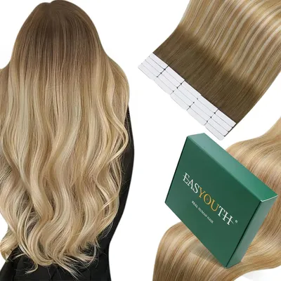 Obrázok produktu pre Príčesky z prírodných vlasov, 60 cm, blond, balayage, ombre, medová blond, platinová blond, 50 g