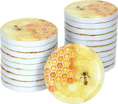 Produktbild von 20er Set Deckel-Set TO82 Honig Deckel für Marmeladengläser Ersatzdeckel