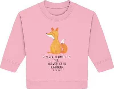 Produktbild von Mr. & Mrs. Panda Organic Baby Pullover Einhorn Fuchs 12. - 18. Monat - Baumwolle Pink - Geschenk, Unicorn, Fuchshörnchen, Füchse, Bullover, Einhörner, Unicorns