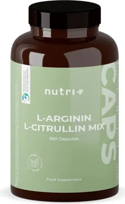 Produktbild von Nutri+ L-Arginin L-Citrullin Mix 360 Kapseln