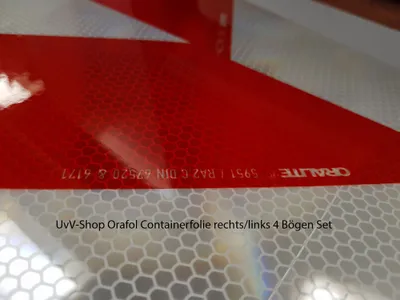 Produktbild von UvV Set Container Warnmarkierungsfolie 4 x rot/weiß selbstklebend - RA2/C