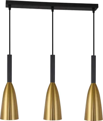 Zdjęcie produktu dla Lampa wisząca Solin czarno-złota 3xE27x60W metal wym:100x50x8cm IP20 Light Prestige