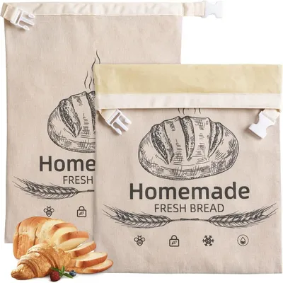 Produktbild von Bienenwachs Brotbeutel für Sauerteigbrot (17x12,6 Zoll) – Wiederverwendbarer Leinenbeutel, Gefriergeeignet & Frischhaltend