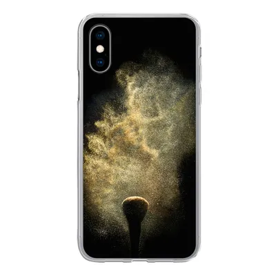 Produktbild von MuchoWow® Handyhülle Schutzhülle Hülle für iPhone X Goldpulver auf schwarzem Hintergrund Silikon Softcase Handy Hülle - Handyhülle