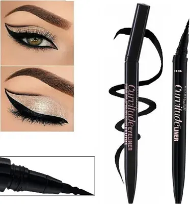 Produktbild von Maybelline Master Precise Curvitude Liner - 01 Black - Eyeliner, Flüssigkeit, Schwarz, Black, 0,2 mm, #000000, 10 mm