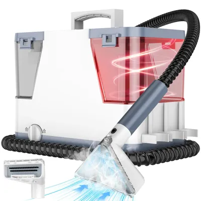 Produktbild von Polsterreinigungsmaschine - Tragbarer Dampf- und Textilreiniger - 2500 W - 2-in-1 - Kaltwasser - Hochtemperaturdampf - Weiß