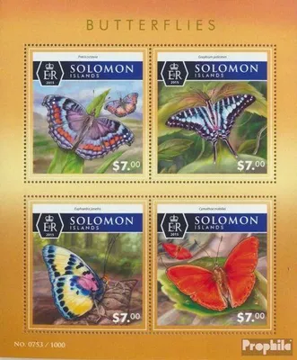 Produktbild von Briefmarken Salomoninseln 2015 Mi 3406-3409 Kleinbogen (kompl. Ausg.) postfrisch Schmetterlinge