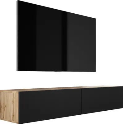 Produktbild von TV-SCHRANK : Wotan-Eiche / Mattschwarz, 170 x 34 x 32 cm