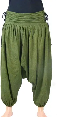 Produktbild von Haremshose "Jaya" für Damen - Pumphose im Aladin-Stil - Pluderhose für Sport & Freizeit, grün L/XL