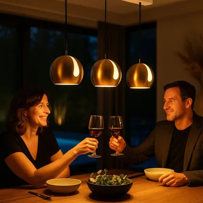 Produktbild von s.luce Ball Esstisch-Pendelleuchte 2-5-flammig Ø 30cm Balken 120cm Hängelampe Schwarz Schiene in Schwarz Rund, Länglich 4-flammig