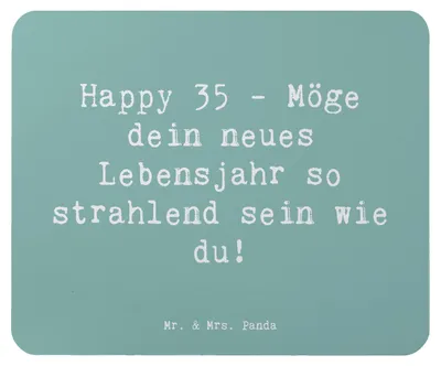 Produktbild von Mr. & Mrs. Panda Mauspad Spruch 35. Geburtstag Glückwünsche - Meeresbrise - Geschenk, besondere Freude, mousematte, Abenteuerlust, computermatte, Mousepad, laptop
