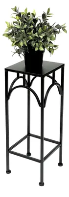 Produktbild von Blumenhocker Metall Schwarz Eckig 50 cm Blumenständer Beistelltisch Blumensäule Pflanzenständer
