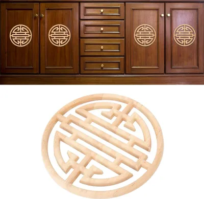 Obrázok produktu pre Čínsky ročník štýlu dreva vyrezávané Applique drevené rezbárske obtlačok nábytok skrinka dvere Home Decor