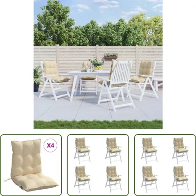 Produktbild von The Living Store Niedriglehner-Auflagen 4 Stk. Beige Oxford-Gewebe