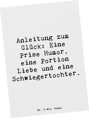 Produktbild von Mr. & Mrs. Panda Postkarte Spruch Humor Liebe Schwiegertochter - Weiß - Geschenk, Familienmitglieder, Grußkarte, Ansichtskarten, Familie, Postkarten, Beziehung, Geschenke