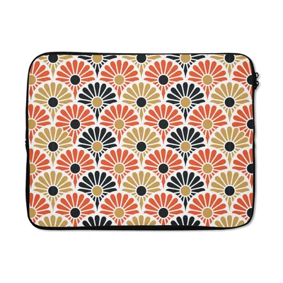 Produktbild von MuchoWow® Laptop Hülle 17 Zoll Laptoptasche Blumen - Japan - Muster - Zipper - Schutzabdeckung