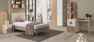 Produktbild von Jugendzimmer Set Bett Nachttisch Schreibtisch Modernes Design 3-teilig Möbel
