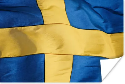 Produktbild von MuchoWow® Poster Nahaufnahme der Flagge von Schweden 90x60 cm - Schlafzimmer
