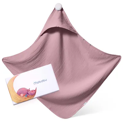 Produktbild von Famanu Babyhandtuch mit Kapuze - 100% -Musselin, 75 x 75 cm