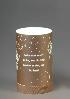 Produktbild von formano 1 Stück  Deko-Licht grün mit LED-Licht + Timer 15cm mit Spruch: Denke nicht so oft