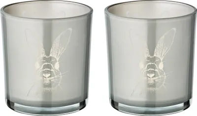 Produktbild von EDZARD Teelicht 2er Set Hase H 8 cm