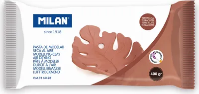 Obrázek produktu pro Glina modelarska Milan samoutwardzalna brązowa 400 g