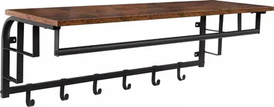 Immagine prodotto di In And OutdoorMatch Appendiabiti da parete Nicolette - Con cappelliera - Appendiabiti - Industriale - Nero - Legno - 88x30x27cm
