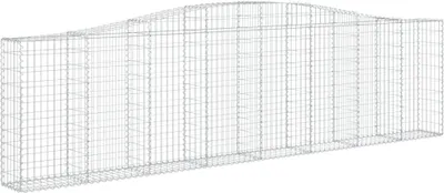 Image de vidaXL Gabion avec arc surélevé 400x30x100/120 cm Fer galvanisé
