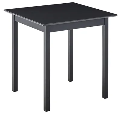 Produktbild von BELIANI Esstisch Schwarz Kiefernholz-Tischplatte und -Beine Quadratstich 75x75 cm für 2 Personen Skandi Design Küchentisch Esszimmertisch Holztisch