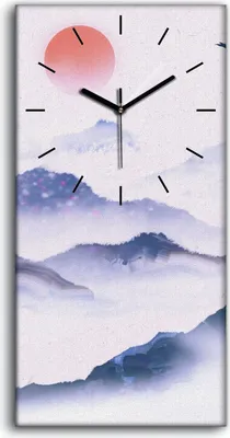 Produktbild von Wanduhr Leinwand Bild Uhr Geräuschlos 30x60 Kunst Tusche Landschafts Malerei - schwarze Hände