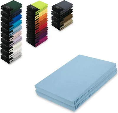 Produktbild von Jersey Spannbettlaken Doppelpack 140 - 160 x 200 cm Hellblau