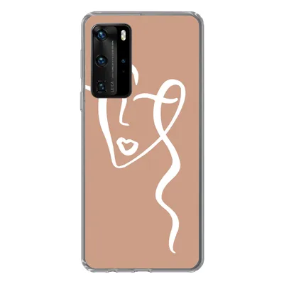 Produktbild von MuchoWow® Handyhülle Schutzhülle Hülle für Huawei P40 Pro Frau - Gesicht - Abstrakt Silikon Softcase Handy Hülle - Schutz