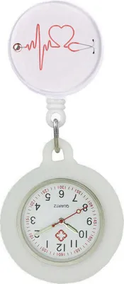 Produktbild von Nurse Watch Schwesternuhr Silikon ausziehbares Band Pulsuhr Kitteluhr Pflege Motiv 5 WS