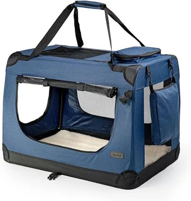 Produktbild von Famanu Transportbox für kleine Haustiere, Katzen, Hunde, Kaninchen - (L) 70x52x50 cm