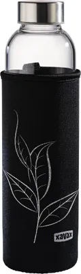 Produktbild von Xavax Trinkflasche Glastrinkflasche mit Sieb, 500 ml, Schwarz, heiß u