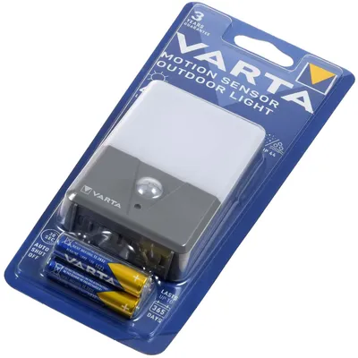 Produktbild von Varta 16634 101 421, Wandbeleuchtung für den Außenbereich, Grau, Weiß, Acrylnitril-Butadien-Styrol (ABS), IP44, Bewegungssensor, Fallbeständig, Schockresistent, Spritzwassergeschützt