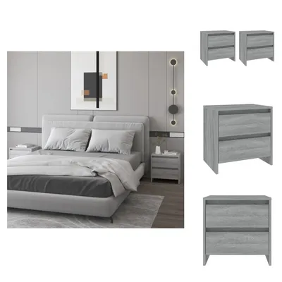 Produktbild von vidaXL Nachttische 2 Stk. Grau Sonoma 45x34,5x44,5 cm Holzwerkstoff -  Nachttische