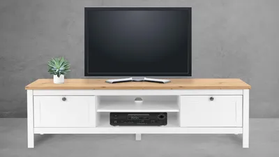 Immagine prodotto di Calicosy - Mobile TV 2 cassetti L160 cm - Decorazione bianco e legno