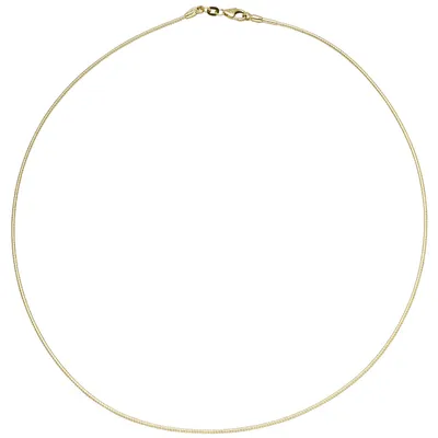 Produktbild von 1.1mm Halsreif Reif Kette rund 585 Gelbgold Gold Omegakette 45cm Goldkette