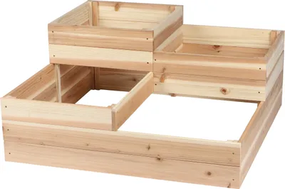 Image de Carré potager en bois "Mon Jardin" - Beige - L 80 x l 80 x H 37,5 cm